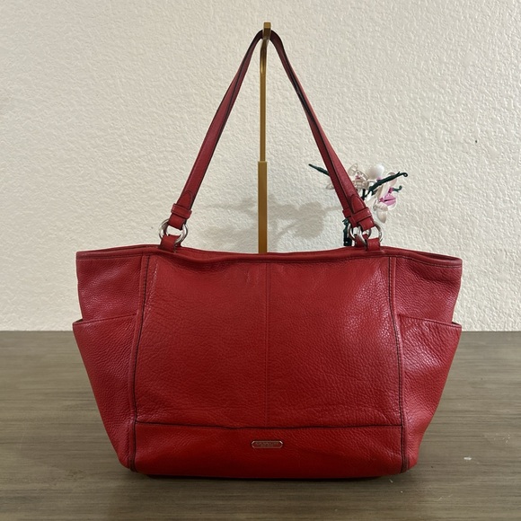Coach Handbags - Coach Park Red Leather Carrie Tote Shoulder Bag F29898